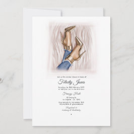 Denim Chic Bruidsfeest Kaart