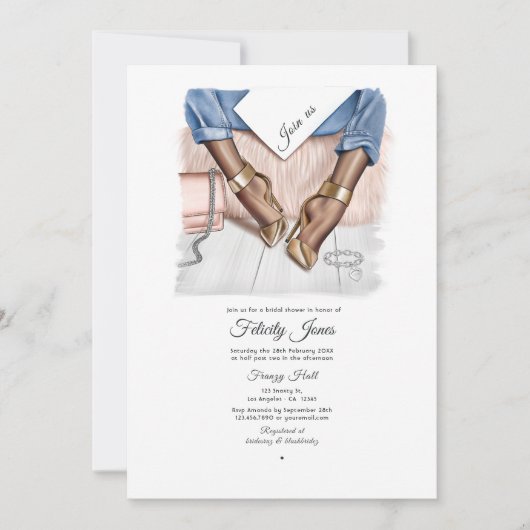 Denim Chic-Vrijgezellenfeest Kaart (Voorkant)