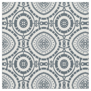 Denim Circular Geometric Tile Patroon Stof