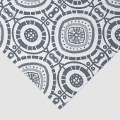 Denim Circular Tegel Blue White Pattern Tissuepapier (Detail)