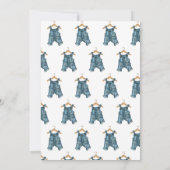 Denim Clothesline Boy Blue Jean Baby shower Kaart (Achterkant)
