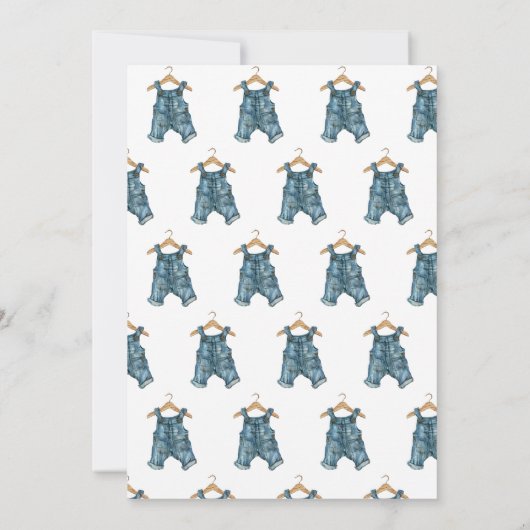 Denim Clothesline Boy Blue Jean Baby shower Kaart (Achterkant)