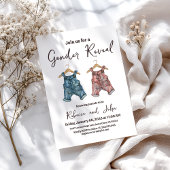 Denim Clothesline Gender Reveal Party Kaart
