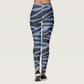 Denim color Zebra Retro Animal Print Leggings (Achterkant)