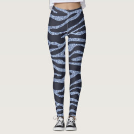 Denim color Zebra Retro Animal Print Leggings