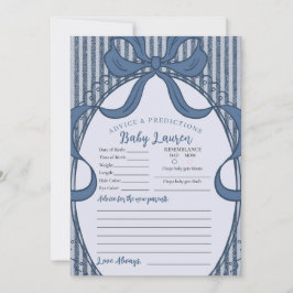 Denim Coquette Bow Blue Jean Advice for Baby Card Kaart