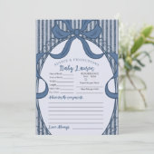 Denim Coquette Bow Blue Jean Advice for Baby Card Kaart (Staand voorkant)