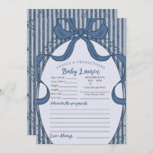 Denim Coquette Bow Blue Jean Advice for Baby Card Kaart (Voorkant / Achterkant)