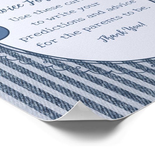 Denim Coquette Bow Blue Jean Advice for Baby Poster (Hoek)