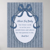 Denim Coquette Bow Blue Jean Advice for Baby Poster (Voorkant)