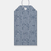 Denim Coquette Bow Blue Jean Baby Birthday Favors Cadeaulabel (Achterkant)