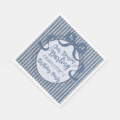 Denim Coquette Bow Blue Jean Baby Birthday Servet (Hoek)