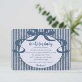 Denim Coquette Bow Blue Jean Baby Books for Baby Informatiekaartje (Staand voorkant)