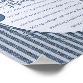 Denim Coquette Bow Blue Jean Baby Diaper Thoughts Poster (Hoek)