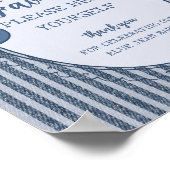 Denim Coquette Bow Blue Jean Baby Favors Sign Poster (Hoek)