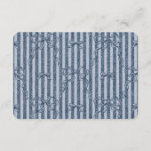 Denim Coquette Bow Blue Jean Baby Party Details Informatiekaartje (Achterkant)