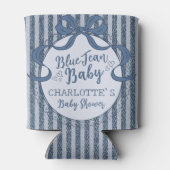 Denim Coquette Bow Blue Jean Baby Shower Favor Blikjeskoeler (Achterkant)