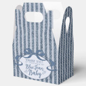 Denim Coquette Bow Blue Jean Baby Shower Favor Box Bedankdoosjes (Open)