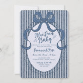 Denim Coquette Bow Blue Jean Baby Shower Kaart (Voorkant)