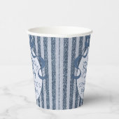 Denim Coquette Bow Blue Jean Baby Shower Papieren Bekers (Rechts)