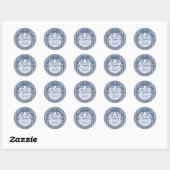 Denim Coquette Bow Blue Jean Baby Shower Ronde Sticker (Vel)