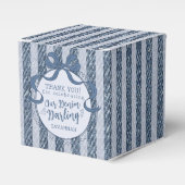 Denim Coquette Bow Blue Jean Birthday Favor Box Bedankdoosjes (Voorkant Zijde)