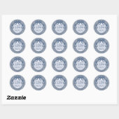 Denim Coquette Bow Blue Jean Birthday Party Ronde Sticker (Vel)