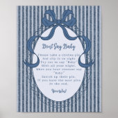Denim Coquette Bow Blue Jean Dont Say Baby Game Poster (Voorkant)