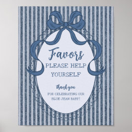 Denim Coquette Strik Blauwe Spijkerbaby Favorieten Poster