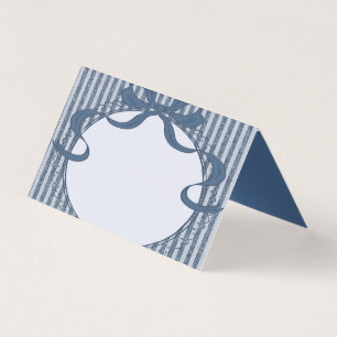 Denim Coquette Strik Blauwe Spijkerbaby Plaatskaar Kaart