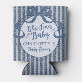 Denim Coquette Strikje Blauw Jean Baby Shower Favo Blikjeskoeler