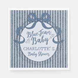 Denim Coquette Strikje Blauw Jeans Baby Shower Servet