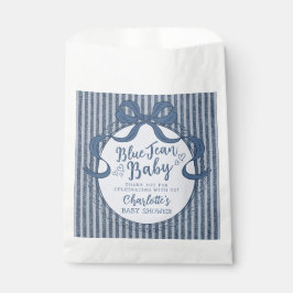 Denim Coquette Strikje Blauw Jeans Babyfeest Bedankzakje