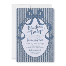 Denim Coquette Strikje Blauwe Jean Baby Shower