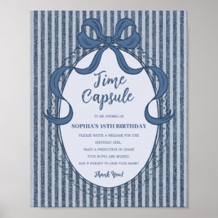 Denim Coquette Strikje Blauwe Spijkerbroek Verjaar Poster