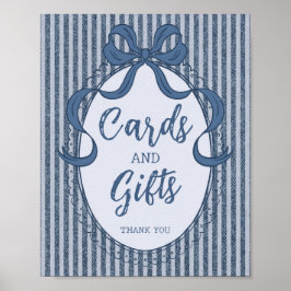 Denim Coquette Strikje Blauwe Spijkerkaarten en Ca Poster