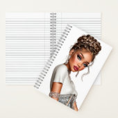  Denim Corset Glam Girl Spiral Notebook Notitieboek (Binnen)