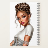  Denim Corset Glam Girl Spiral Notebook Notitieboek (Achterkant)