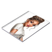  Denim Corset Glam Girl Spiral Photo Notebook Notitieboek (Linkerzijde)