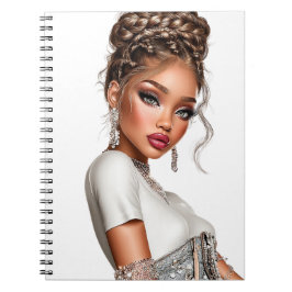 Denim Corset Glam Girl Spiral Photo Notebook Notitieboek