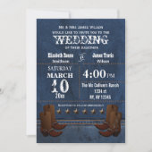 Denim Cowboy boots Stars Westerne bruiloft nodigt Kaart (Voorkant)