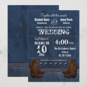 Denim Cowboy boots Stars Westerne bruiloft nodigt  Kaart (Voorkant / Achterkant)
