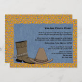 Denim Cowboy Uitnodiging (Voorkant / Achterkant)