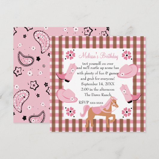 Denim Cowgirl Kaart (Voorkant / Achterkant)