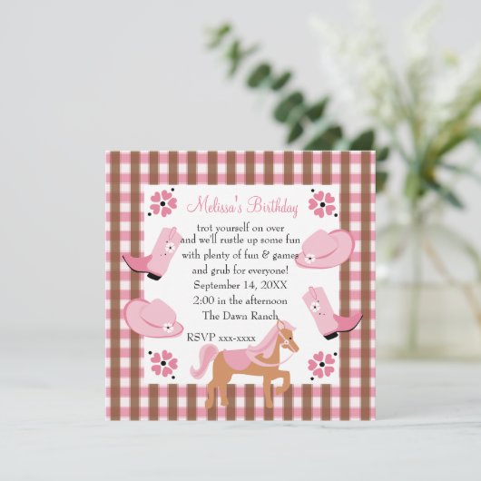 Denim Cowgirl Kaart (Staand voorkant)