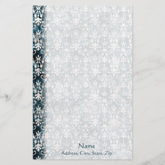 Denim Damask met een hoge densiteit Briefpapier (Voorkant)