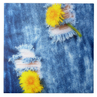 Denim Dandelions Tegeltje