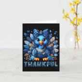 Denim Dankbare Kalkoen Oma Mama Moeder Dankzeggen Kaart (Gele Bloem)