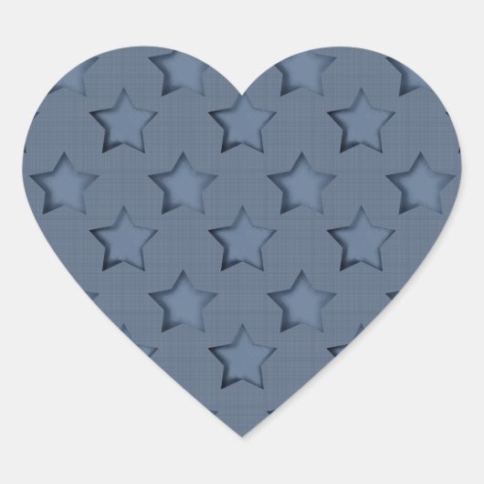 Denim, denim, blauw hart sticker (Voorkant)
