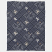 Denim, denim, blauw, lappendeken fleece deken (Voorkant)